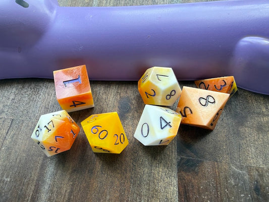 The Candy Corn Debacle Dice Set - Red Star Dice