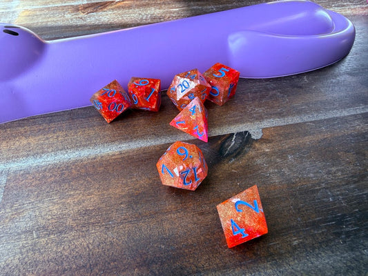 Foiled Evocation Dice Set - Red Star Dice