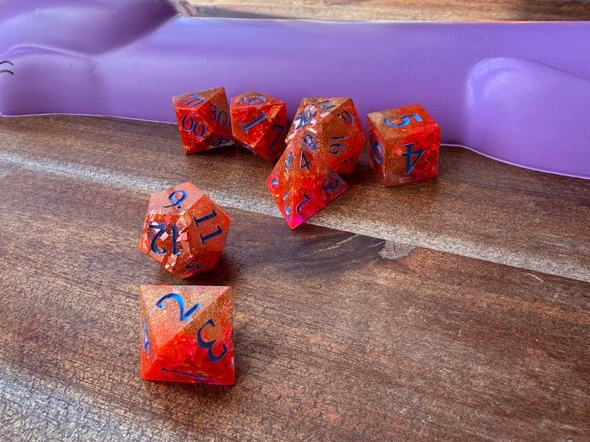 Foiled Evocation Dice Set - Red Star Dice