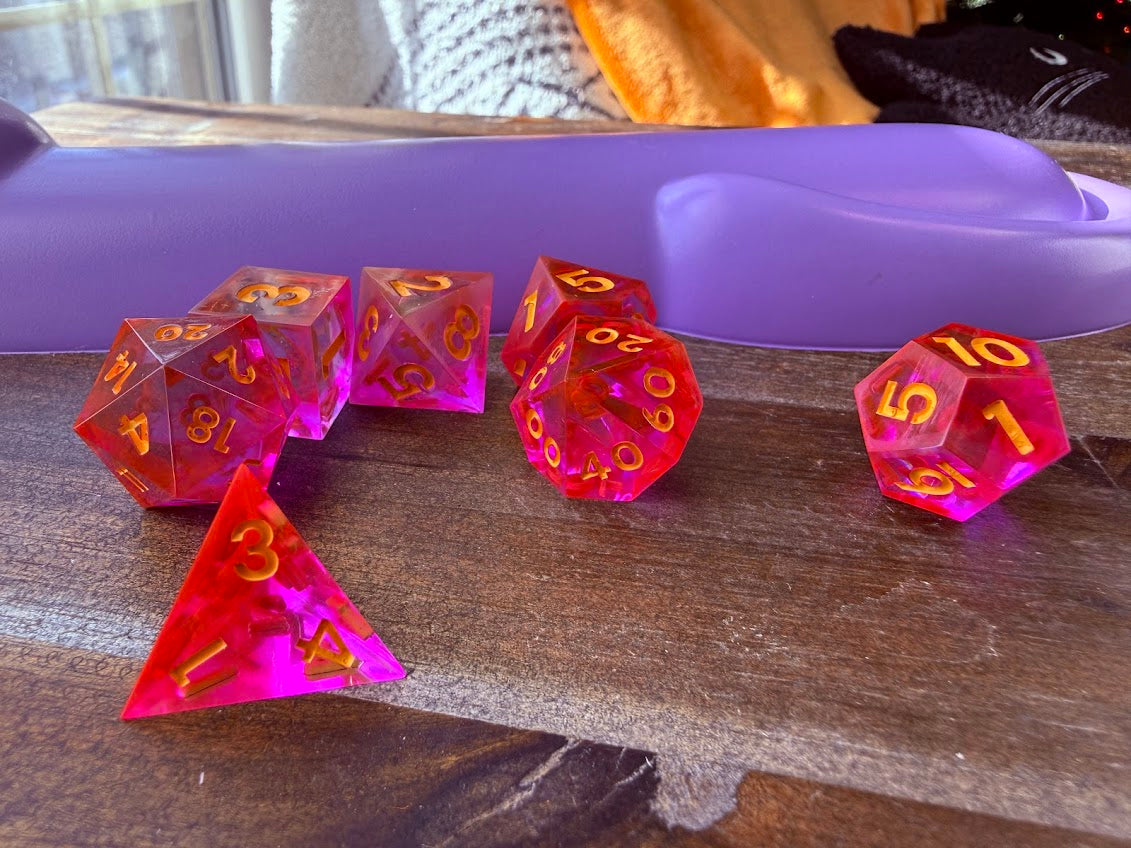 Clearly Carl's Dice Set - Red Star Dice