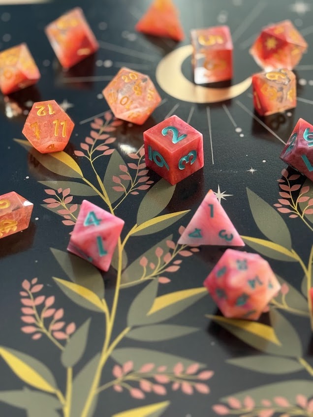 Scarlet Rot Contagion Sharp-Edged Dice