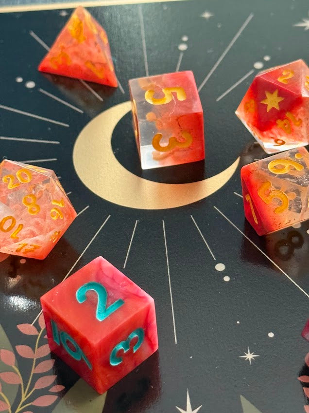 Scarlet Rot Contagion Sharp-Edged Dice