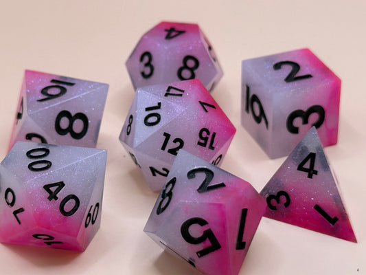 Hot Pink Bleed Sharp-Edge Dice