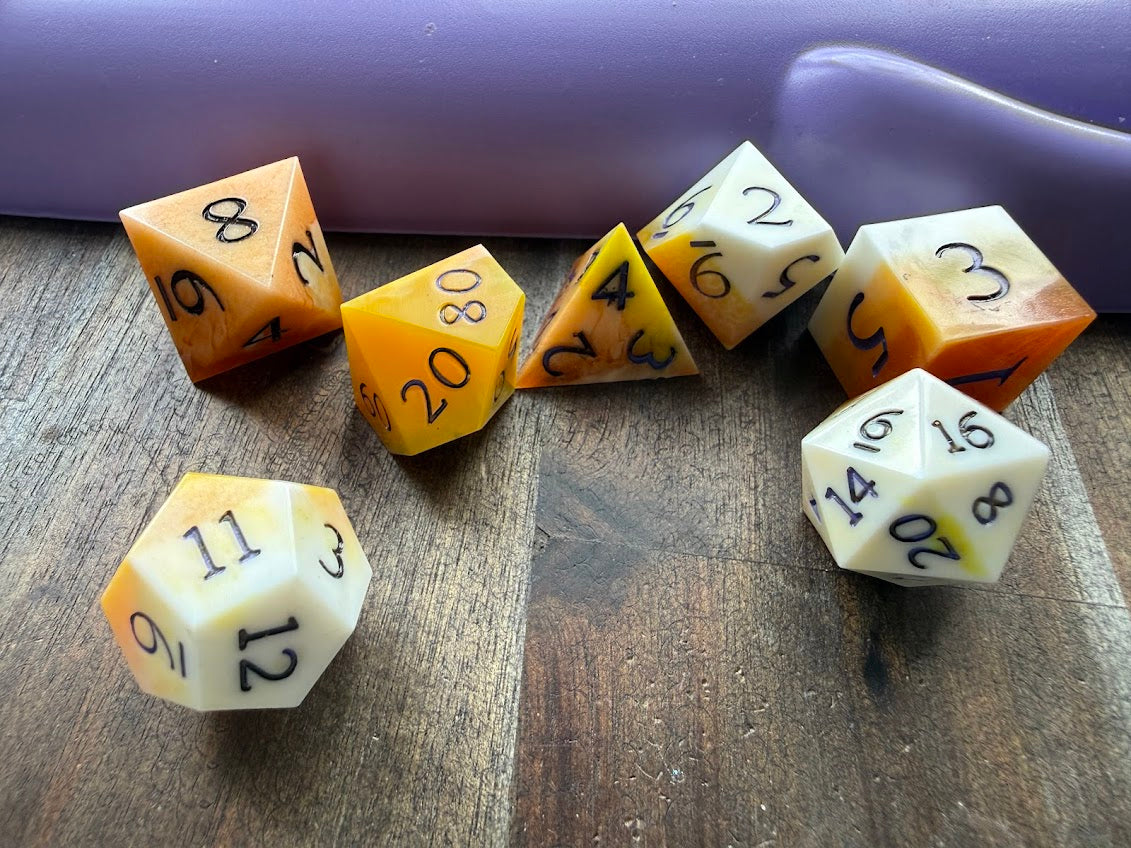 The Candy Corn Debacle Dice Set - Red Star Dice