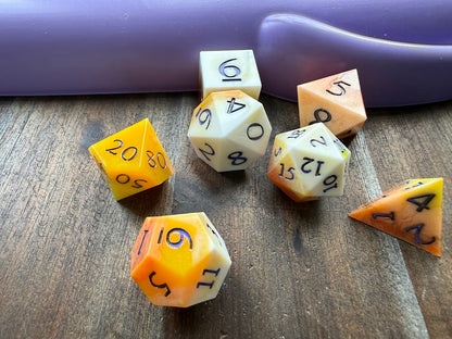 The Candy Corn Debacle Dice Set - Red Star Dice