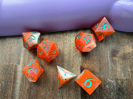 Ocean Dreamsickle Dice Set - Red Star Dice