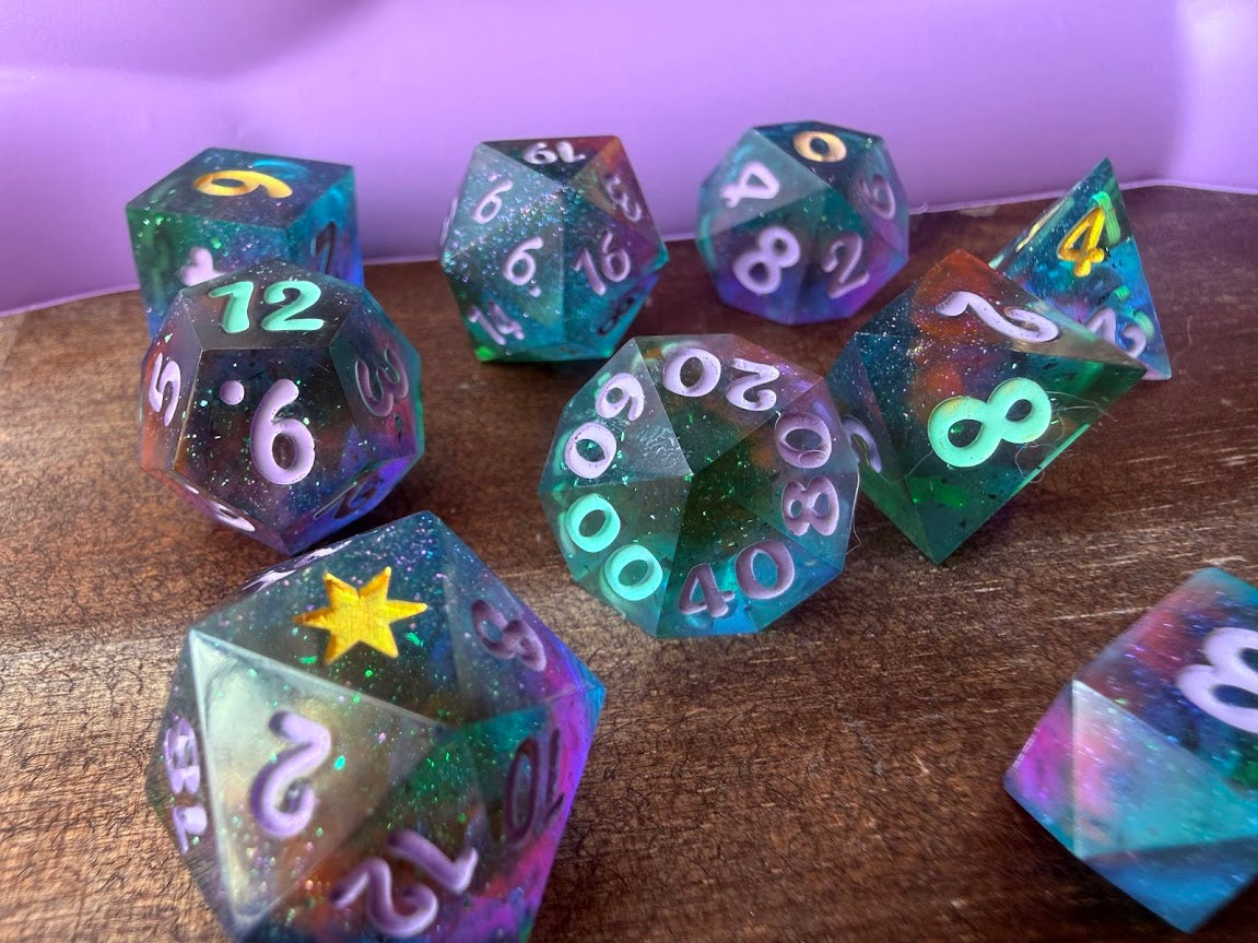 Nebulaic Glass - Red Star Dice