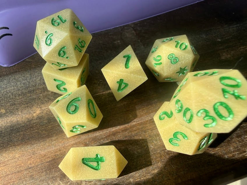 Return of the Mustard Dice (Dijon Edition) Dice Set - Red Star Dice