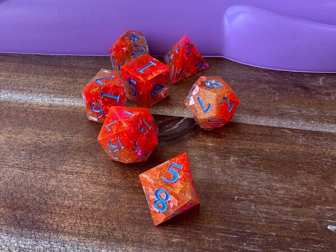 Foiled Evocation Dice Set - Red Star Dice