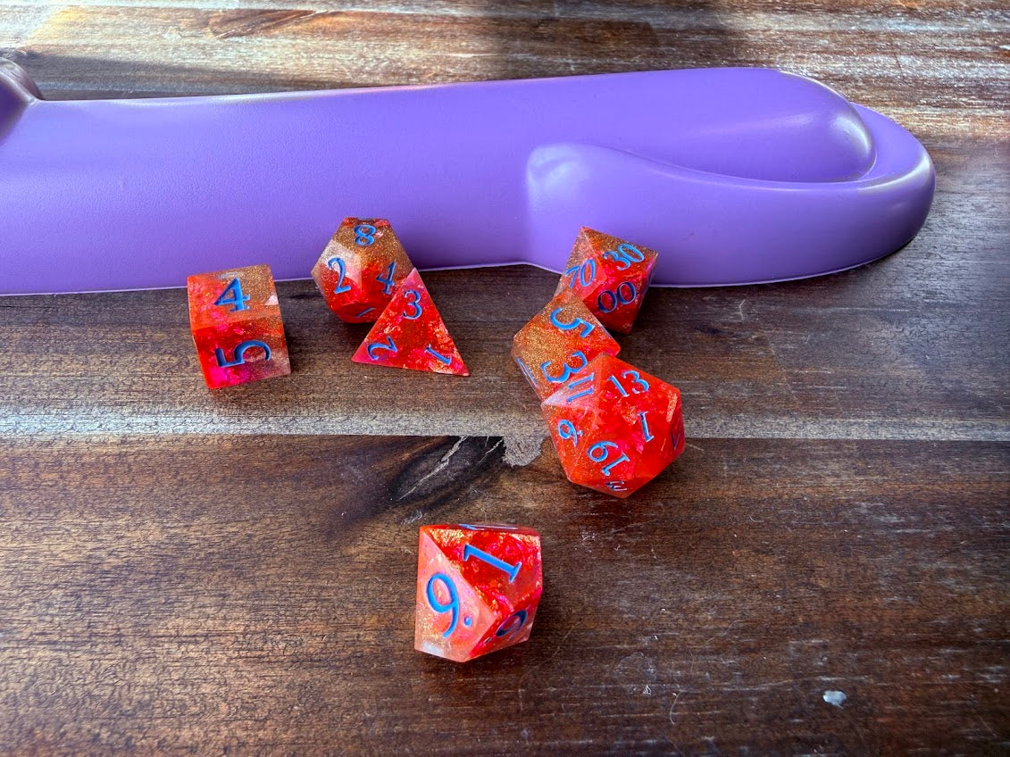 Foiled Evocation Dice Set - Red Star Dice