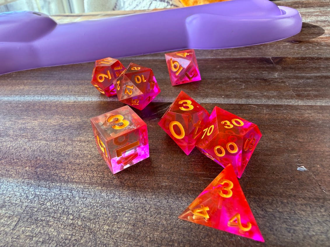 Clearly Carl's Dice Set - Red Star Dice