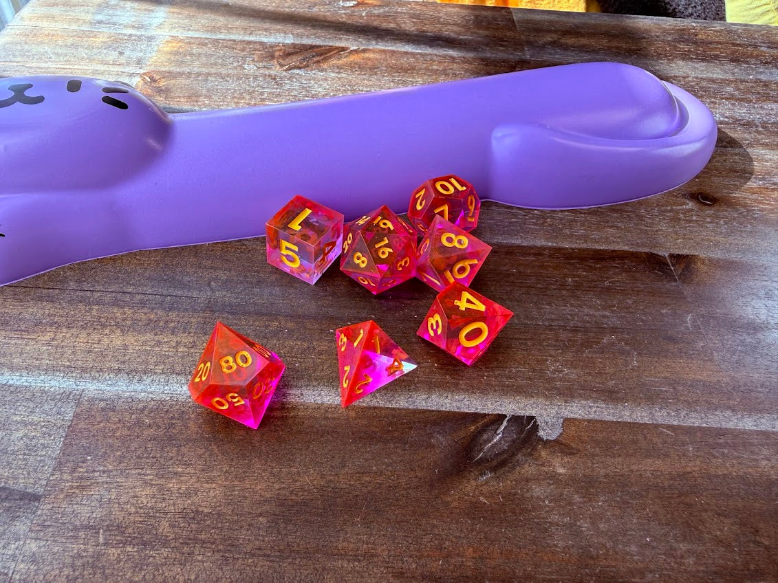 Clearly Carl's Dice Set - Red Star Dice