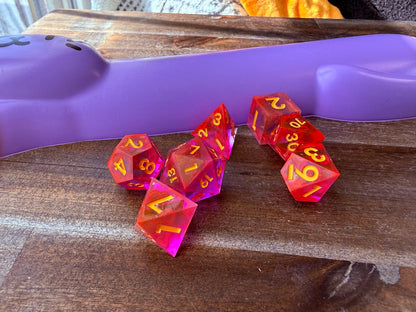Clearly Carl's Dice Set - Red Star Dice
