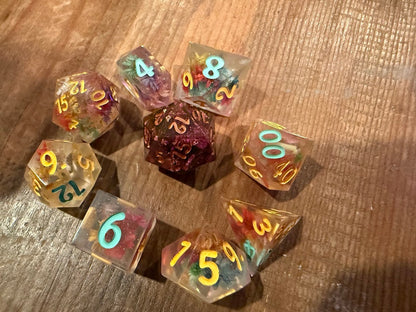 Flower Power Dice Set - Red Star Dice