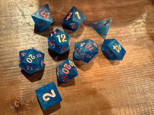 Deep Blue Seas Dice Set - Red Star Dice
