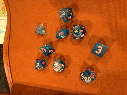 Deep Blue Seas Dice Set - Red Star Dice