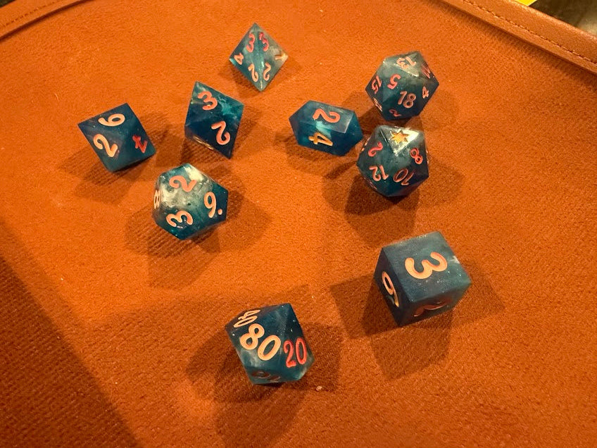 Deep Blue Seas Dice Set - Red Star Dice