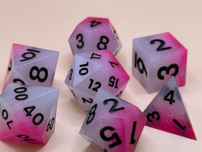 Hot Pink Bleed Sharp-Edge Dice